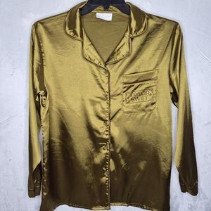 Taylor Swift “Fearless” Gold Satin Pajama Top (Official Merch)